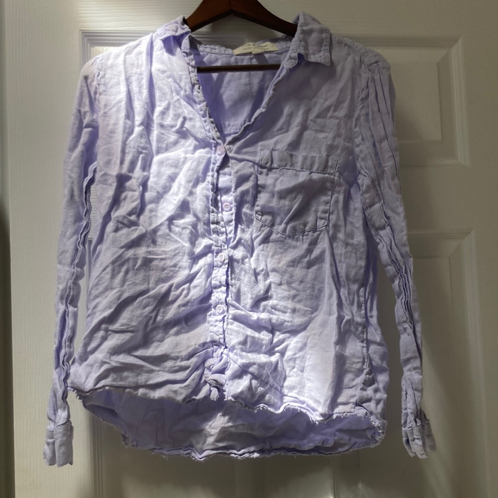 Cloth and stone small top button down S 4 6 linen